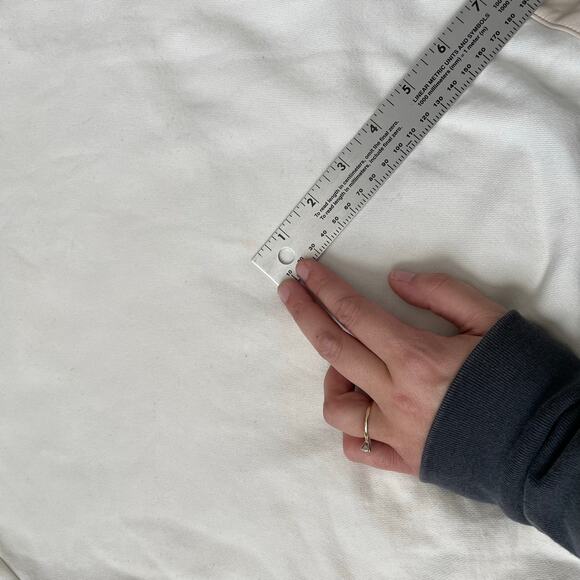 Evereve Lora Faux Leather Trim Pullover Sweatshirt Long Sleeve Cream Tan sz M - Picture 9 of 14